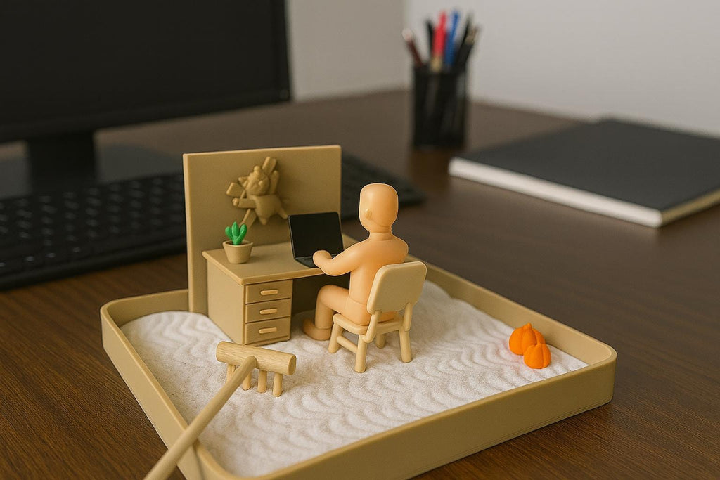 Cat Theme Zen Garden, Sensory Stress Relief Office Desk Decoration