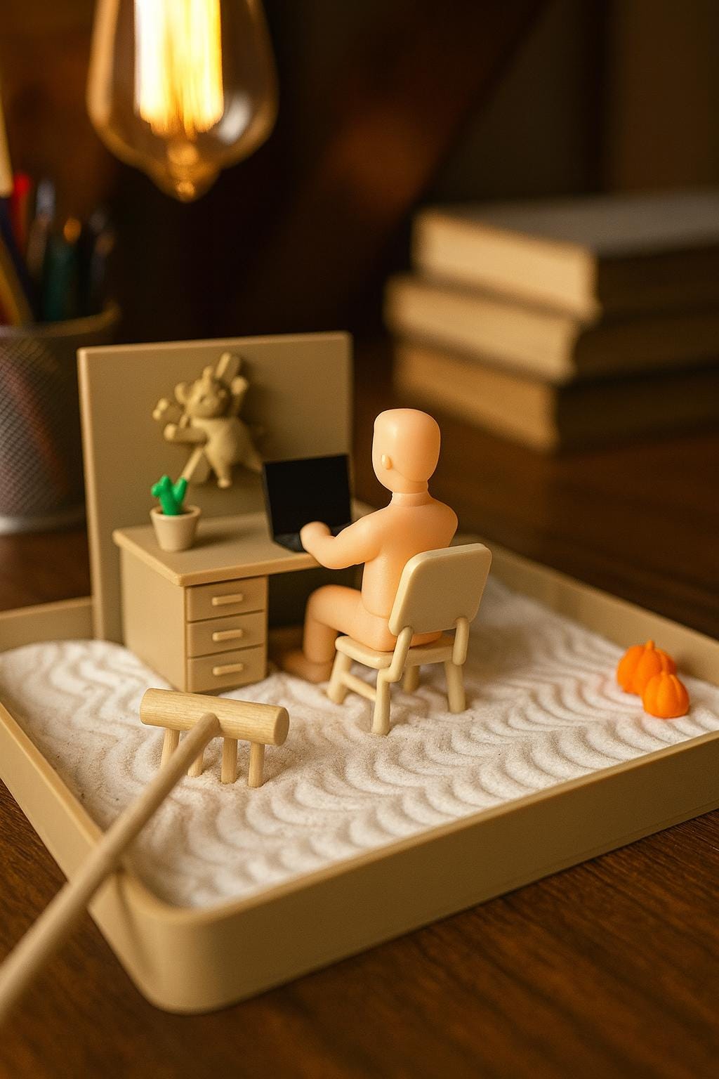 Cat Theme Zen Garden, Sensory Stress Relief Office Desk Decoration