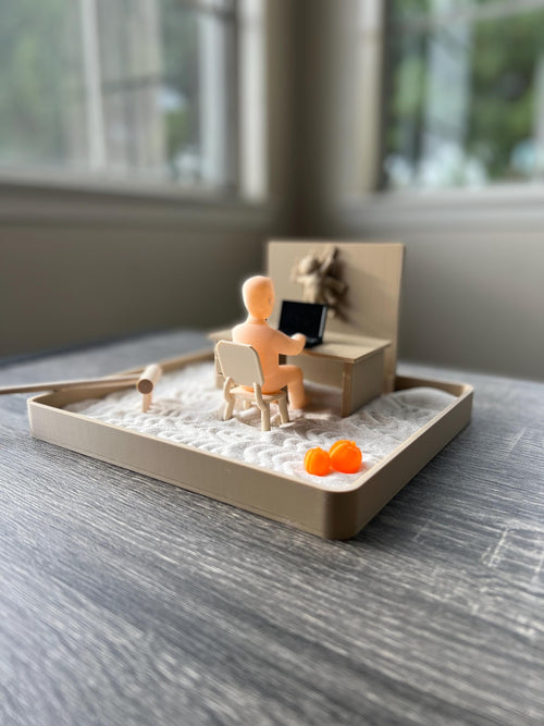 Cat Theme Zen Garden, Sensory Stress Relief Office Desk Decoration