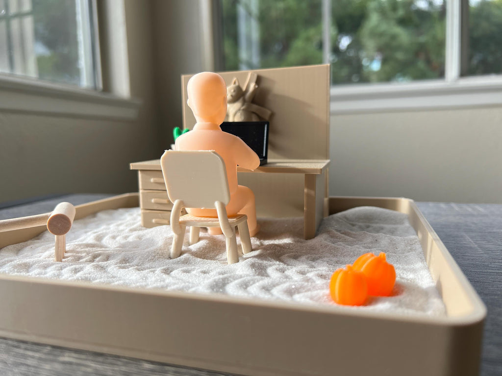 Cat Theme Zen Garden, Sensory Stress Relief Office Desk Decoration